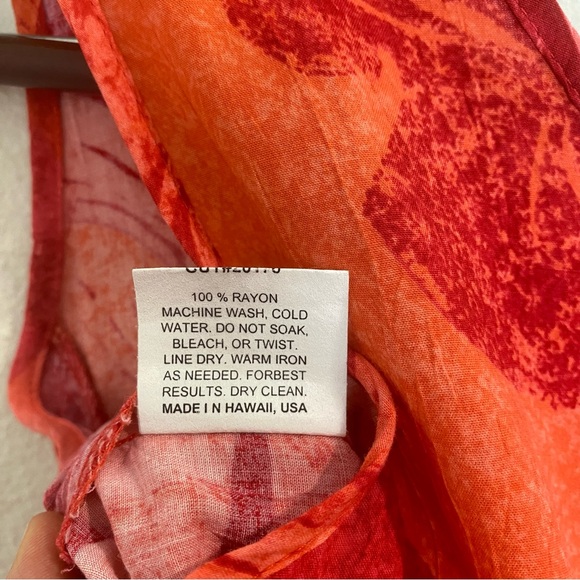 Jams World Janice Midi Dress in Spice Flower Medium Red Pink Made in Hawaii - Picture 8 of 9